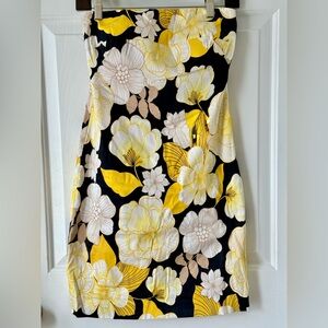 Floral Sleeveless Dress in Yellow and Black